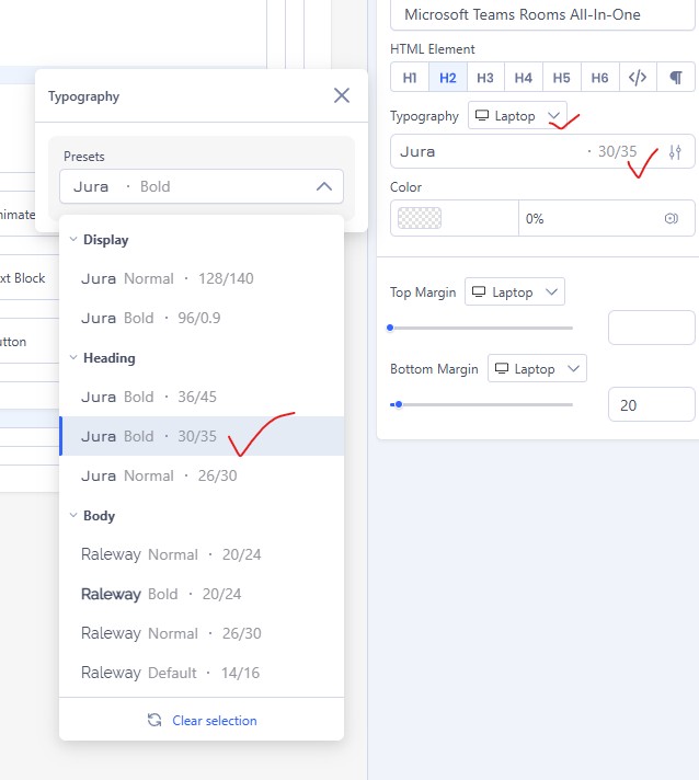 Laptop Typography Selection