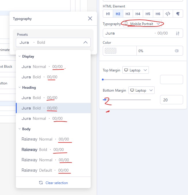 Mobile Typography Selection - Problem